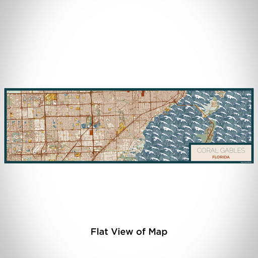 Flat View of Map Custom Coral Gables Florida Map Enamel Mug in Woodblock
