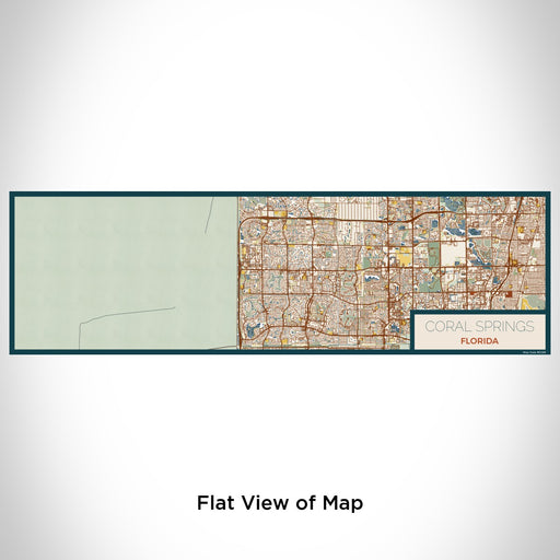 Flat View of Map Custom Coral Springs Florida Map Enamel Mug in Woodblock