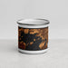 Front View Custom Cormorant Lake Manitoba Map Enamel Mug in Ember