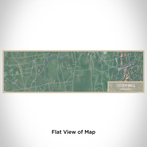 Flat View of Map Custom Cornwall Vermont Map Enamel Mug in Afternoon