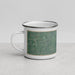 Left View Custom Cornwall Vermont Map Enamel Mug in Afternoon