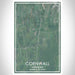 Cornwall Vermont Map Print Portrait Orientation in Afternoon Style With Shaded Background
