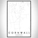 Cornwall Vermont Map Print Portrait Orientation in Classic Style With Shaded Background