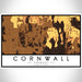 Cornwall Vermont Map Print Landscape Orientation in Ember Style With Shaded Background