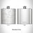Rendered View of Cornwall Vermont Map Engraving on 6oz Stainless Steel Flask