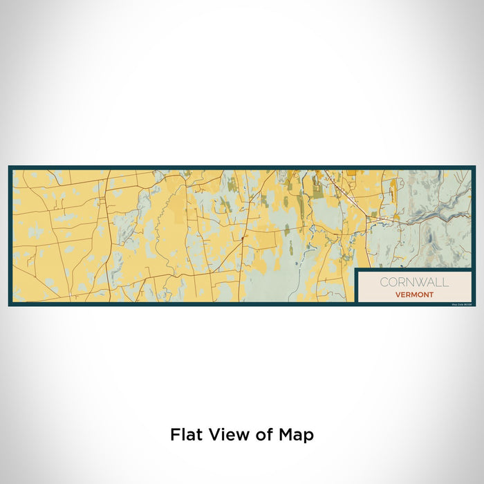 Flat View of Map Custom Cornwall Vermont Map Enamel Mug in Woodblock