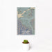 12x18 Corona California Map Print Portrait Orientation in Afternoon Style With Small Cactus Plant in White Planter
