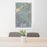 24x36 Corona California Map Print Portrait Orientation in Afternoon Style Behind 2 Chairs Table and Potted Plant