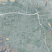 Corona California Map Print in Afternoon Style Zoomed In Close Up Showing Details