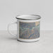 Left View Custom Corona California Map Enamel Mug in Afternoon