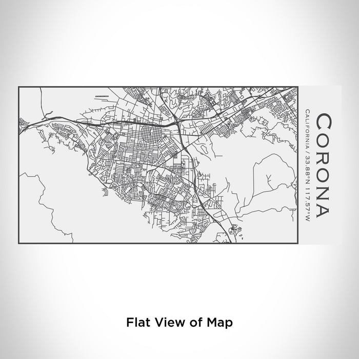 Rendered View of Corona California Map Engraving on 17oz Stainless Steel Insulated Cola Bottle in White