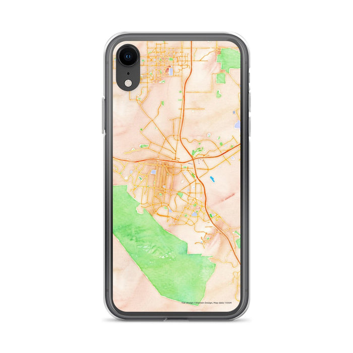 Custom iPhone XR Corona California Map Phone Case in Watercolor