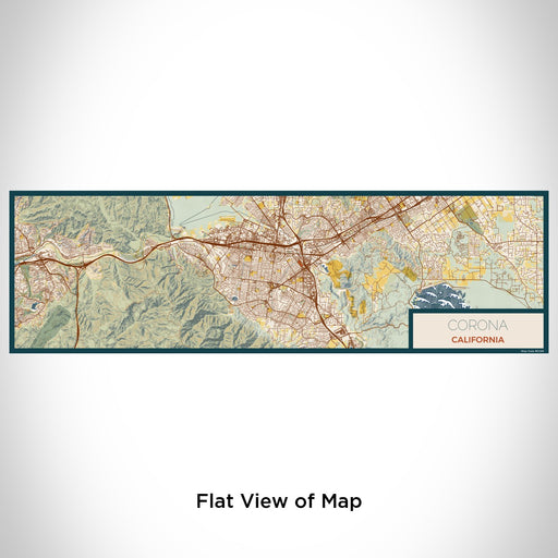 Flat View of Map Custom Corona California Map Enamel Mug in Woodblock