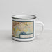 Right View Custom Corona California Map Enamel Mug in Woodblock