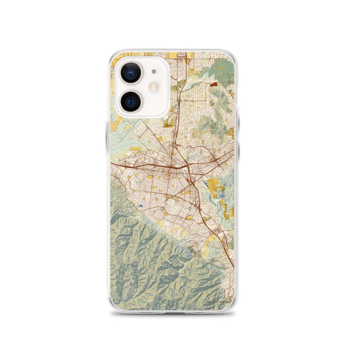 Custom iPhone 12 Corona California Map Phone Case in Woodblock
