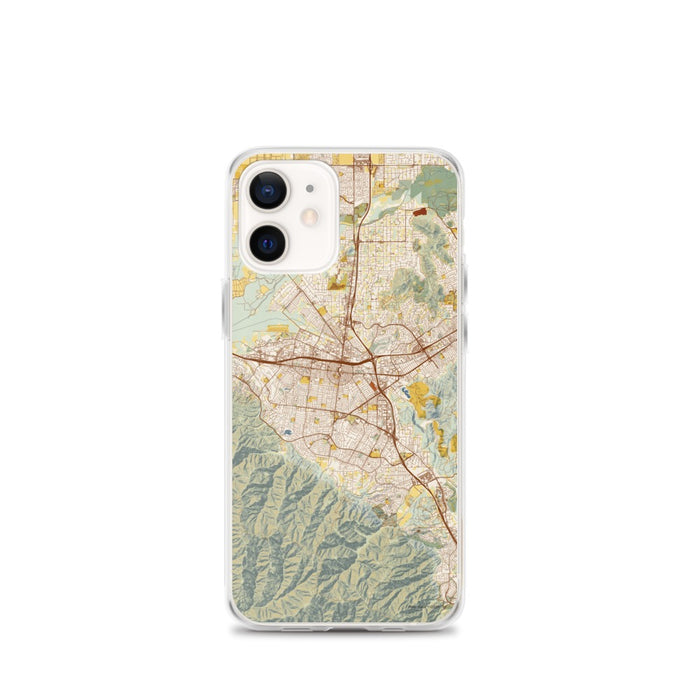 Custom iPhone 12 mini Corona California Map Phone Case in Woodblock