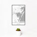 12x18 Corpus Christi Texas Map Print Portrait Orientation in Classic Style With Small Cactus Plant in White Planter