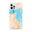 Custom Corpus Christi Texas Map iPhone 12 Pro Max Phone Case in Watercolor