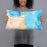Person holding 20x12 Custom Corpus Christi Texas Map Throw Pillow in Watercolor