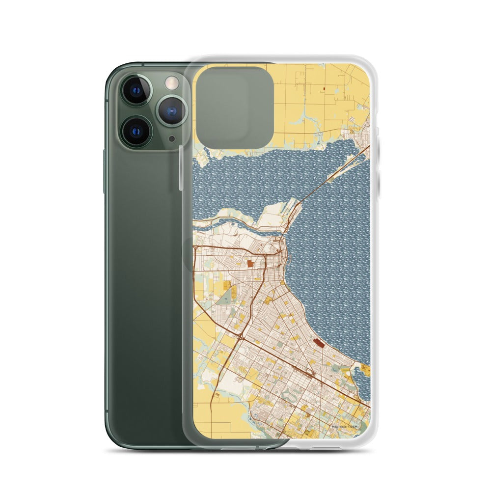 Corpus Christi - Texas Map Phone Case in Woodblock — JACE Maps