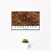 12x18 Corsicana Texas Map Print Landscape Orientation in Ember Style With Small Cactus Plant in White Planter