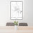 24x36 Corsicana Texas Map Print Portrait Orientation in Classic Style Behind 2 Chairs Table and Potted Plant