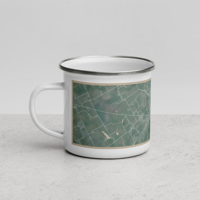Left View Custom Corsicana Texas Map Enamel Mug in Afternoon