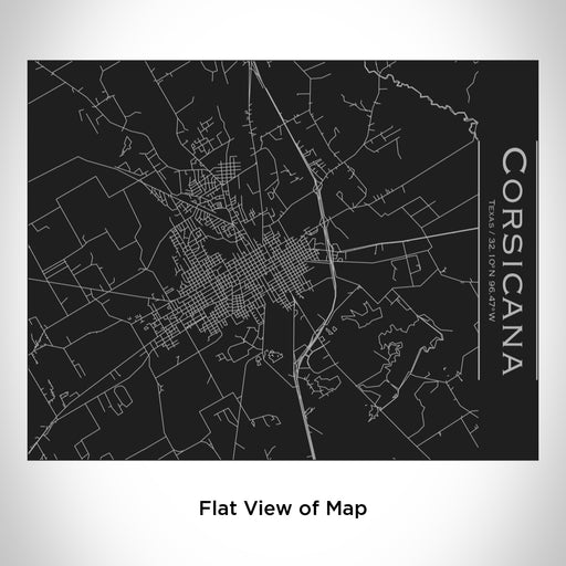 Rendered View of Corsicana Texas Map Engraving on 20oz Stainless Steel Insulated Bottle with Bamboo Top in Black