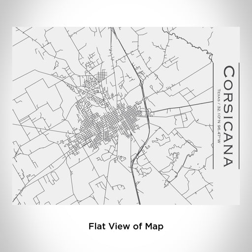Rendered View of Corsicana Texas Map Engraving on 20oz Stainless Steel Insulated Bottle with Bamboo Top in White