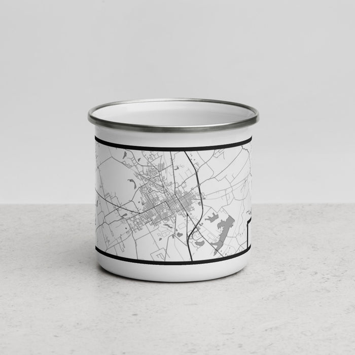 Front View Custom Corsicana Texas Map Enamel Mug in Classic