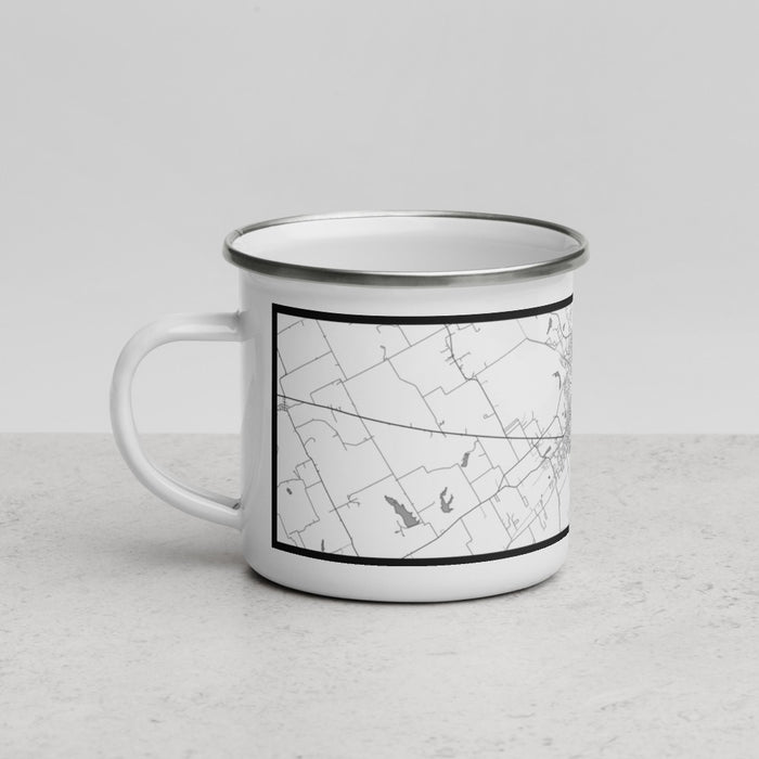 Left View Custom Corsicana Texas Map Enamel Mug in Classic