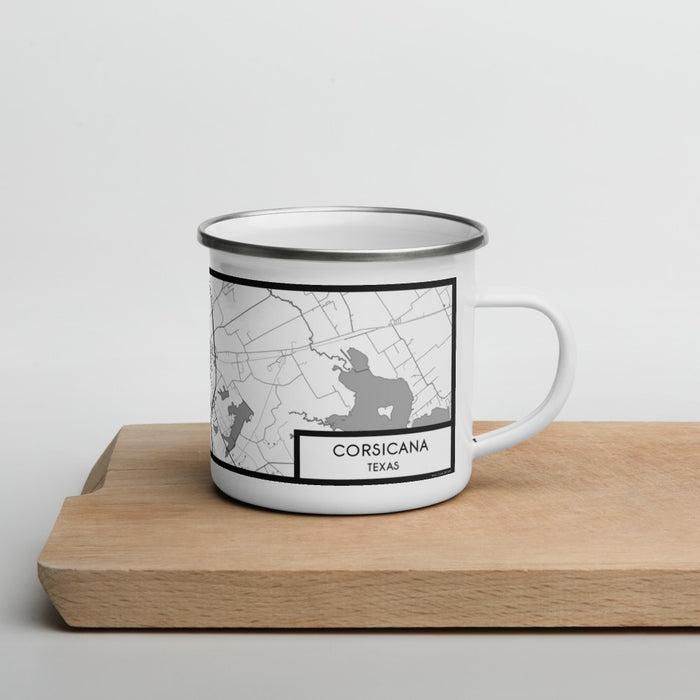 Right View Custom Corsicana Texas Map Enamel Mug in Classic