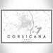 Corsicana Texas Map Print Landscape Orientation in Classic Style With Shaded Background