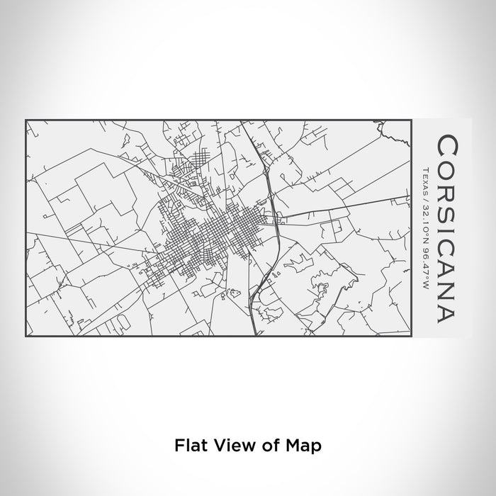 Rendered View of Corsicana Texas Map Engraving on 17oz Stainless Steel Insulated Cola Bottle in White