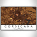 Corsicana Texas Map Print Landscape Orientation in Ember Style With Shaded Background