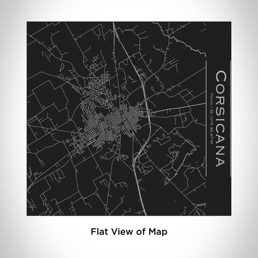 Rendered View of Corsicana Texas Map Engraving on 17oz Stainless Steel Insulated Tumbler in Black