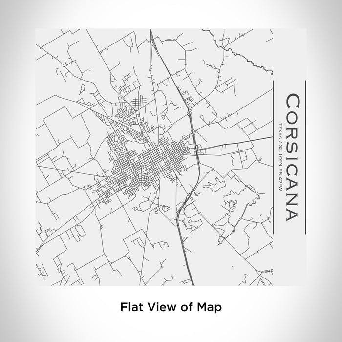 Rendered View of Corsicana Texas Map Engraving on 17oz Stainless Steel Insulated Tumbler in White