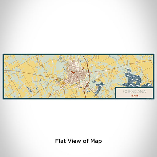 Flat View of Map Custom Corsicana Texas Map Enamel Mug in Woodblock