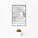 12x18 Corte Madera California Map Print Portrait Orientation in Classic Style With Small Cactus Plant in White Planter