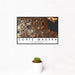 12x18 Corte Madera California Map Print Landscape Orientation in Ember Style With Small Cactus Plant in White Planter