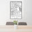 24x36 Corte Madera California Map Print Portrait Orientation in Classic Style Behind 2 Chairs Table and Potted Plant