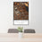 24x36 Corte Madera California Map Print Portrait Orientation in Ember Style Behind 2 Chairs Table and Potted Plant