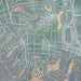Corte Madera California Map Print in Afternoon Style Zoomed In Close Up Showing Details