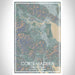 Corte Madera California Map Print Portrait Orientation in Afternoon Style With Shaded Background