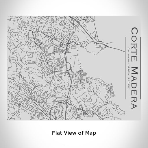 Rendered View of Corte Madera California Map Engraving on 20oz Stainless Steel Insulated Bottle with Bamboo Top