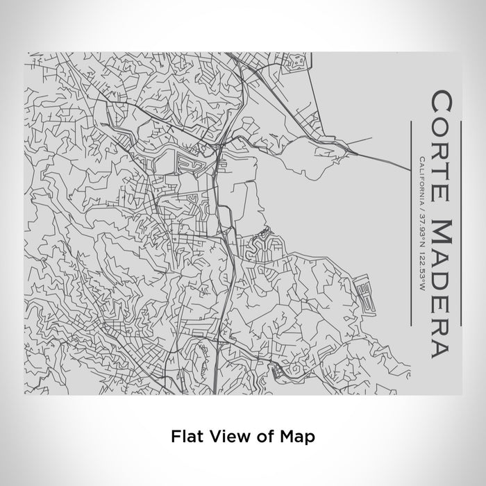 Rendered View of Corte Madera California Map Engraving on 20oz Stainless Steel Insulated Bottle with Bamboo Top