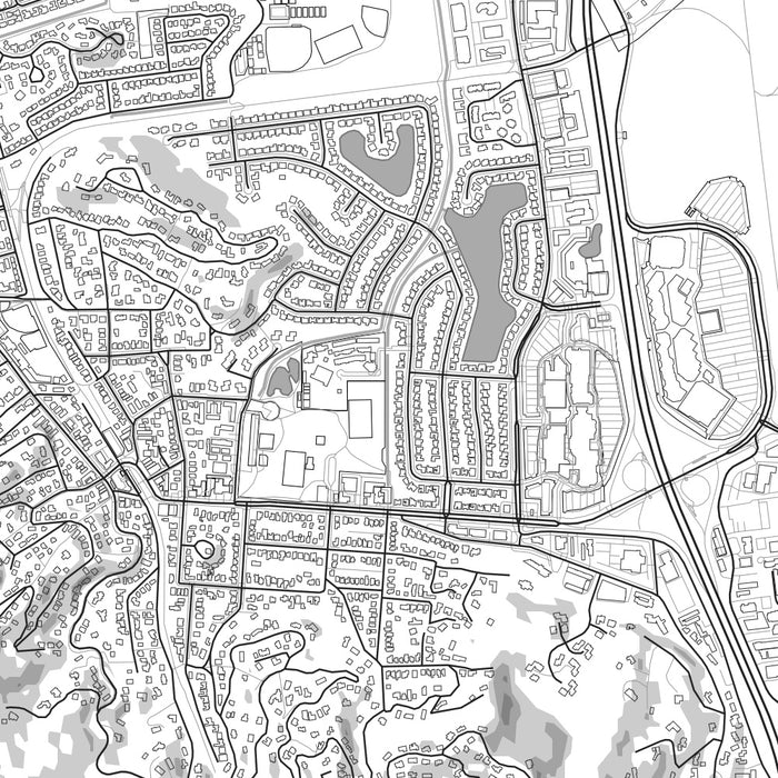 Corte Madera California Map Print in Classic Style Zoomed In Close Up Showing Details