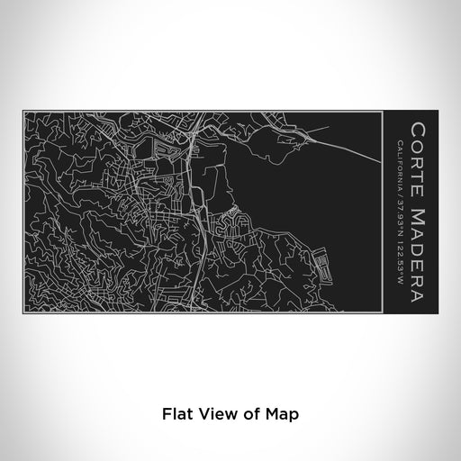 Rendered View of Corte Madera California Map Engraving on 17oz Stainless Steel Insulated Cola Bottle in Black