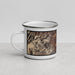 Left View Custom Corte Madera California Map Enamel Mug in Ember