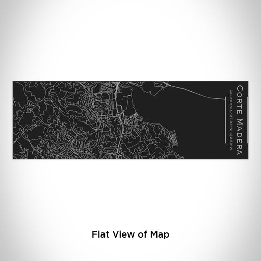 Rendered View of Corte Madera California Map Engraving on 10oz Stainless Steel Insulated Cup with Sliding Lid in Black